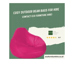 Cosy outdoor bean bags for hire. Contact ECO Furniture Hire!