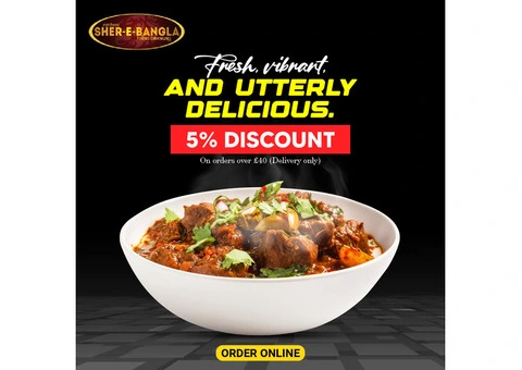 5 % dicount On order over £40 (Delivery only)