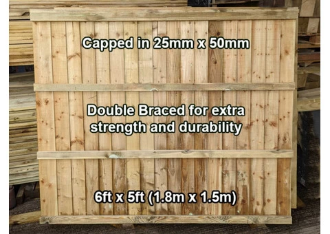 Heavy Duty Closed Board Fence Panels. From £25 ea. - 3/4