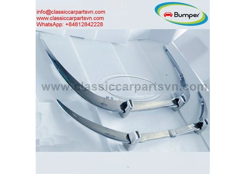 Jaguar E-Type XKE Series 2 (1969- 1971) bumper by stainless steel - 3/4