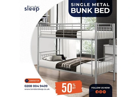 For Sale Single Metal Bunk Bed | 50% Off