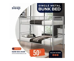 For Sale Single Metal Bunk Bed | 50% Off