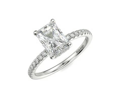 Radiant Hidden Halo Engagement Ring