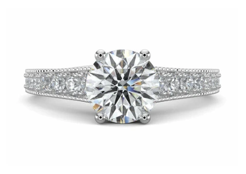 Tiessa Round Side Stone Engagement Ring