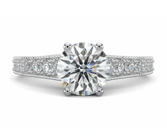 Tiessa Round Side Stone Engagement Ring