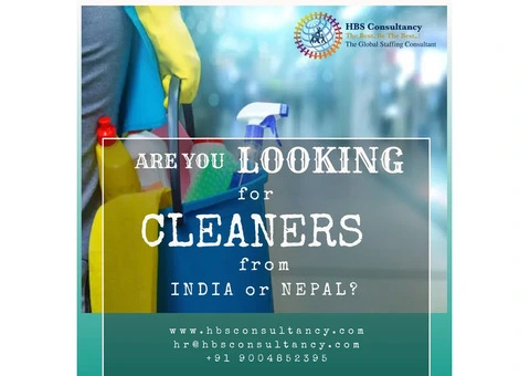 Looking for English speaking cleaners from India or Nepal