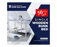 Buy Single Wooden Bunk Bed | 50% Off