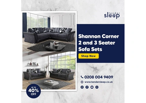 Shannon Corner – Your Perfect 3 and 2 Seater Sofa Set. Buy Now 35% off