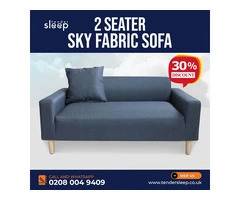 Buy 30 % Off | 2 Seater Sky Fabric Sofa