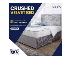 Crushed Velvet Divan Beds Await! . Shop Now up to 55% off