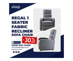 Buy 1 Seater Regal Fabric Recliner Sofa Chair | 30% Off