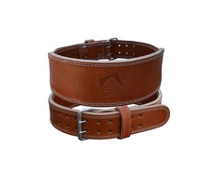 AQF 4" Leather Weight Lifting Belt 10mm Thick 100% Real Leather, No Fillers