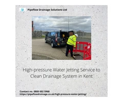 High pressure Water Jetting Service to Clean Drainage System in Kent