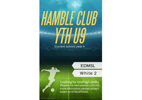 Hamble U9s Need additional players for 24/25 season