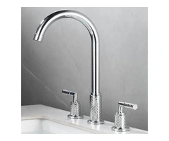 Brass Chrome Finished Double Handles Washbasin Mixer Bathroom Sink Tap TC0238