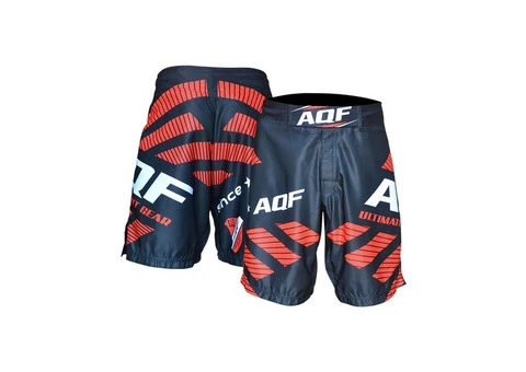 AQF MMA Fight Shorts Mens Black & Red