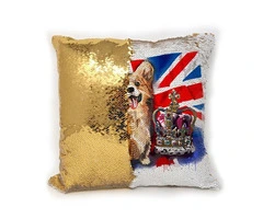 Queens Platinum Jubilee Sequin Cushion Cover
