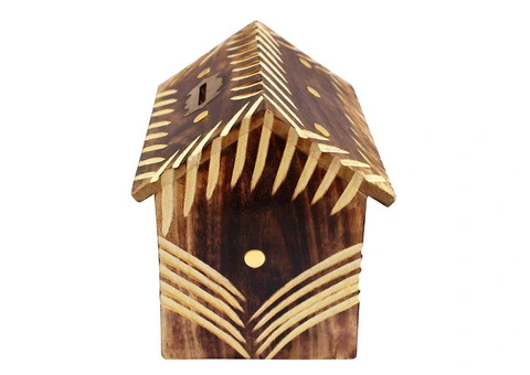 Kids  Wooden Money Bank Saving Box, With Lockable, Hut Type (Kids/Toys/Gifts - 3/4