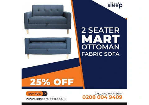 2 Seater Mart Ottoman Fabric Sofa