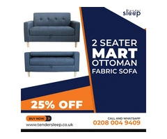 2 Seater Mart Ottoman Fabric Sofa