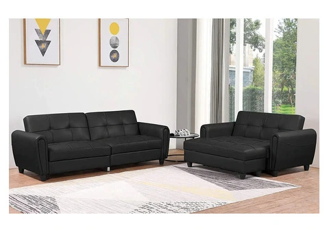 Transform Your Space with the Istanbul Leather Ottoman Sofa Bed!" buy now