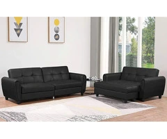 Transform Your Space with the Istanbul Leather Ottoman Sofa Bed!" buy now