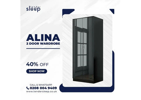 Alina 2 Door Wardrobe For Sale 40% OFF