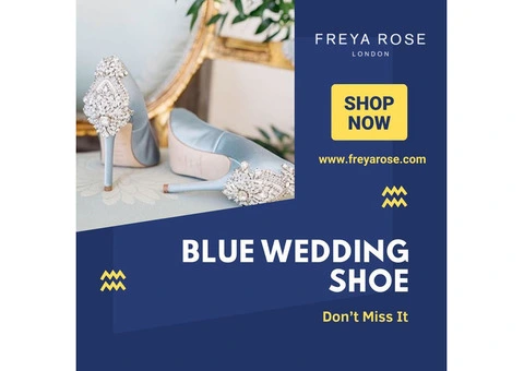 Shop your perfect pair of blue wedding shoes with Freya Rose London's luxurious collection