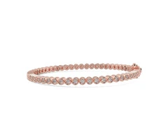 Radiant Brilliance: Diamond Bracelet in Rubover Bezel Setting