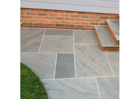Kandla Grey Indian Sandstone Paving Slabs: Limited Stock!