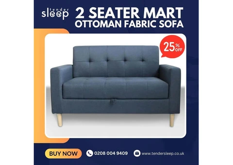 Lounge in Style with Our 2-Seater Ottoman Fabric Sofa buy now up to 25% off
