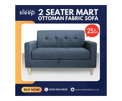 Lounge in Style with Our 2-Seater Ottoman Fabric Sofa buy now up to 25% off