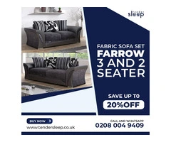 Discover the Fabric Sofa Set Farrow 3 & 2 Seater!" up to 20% off