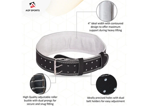 AQF Weight Lifting 4" Leather Belt - 4/7