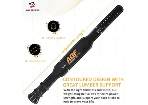 AQF Weight Lifting 4" Leather Belt - 5/7
