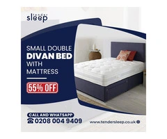 Small Double Divan Bed With Mattress - 50% OFF