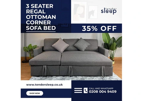 3 Seater Regal Ottoman Corner Sofa Bed - 35% OFF