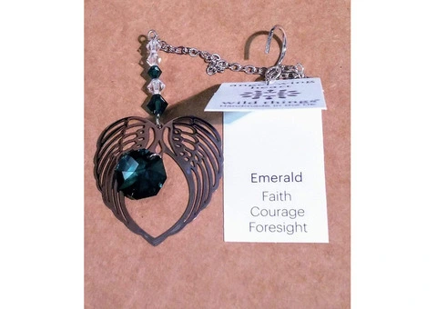 Sparkle Up Your Space with Birthstone Angel Wing Heart Suncatchers! - 1/3