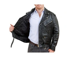 Ride in Style: Men's Classic Asymmetric Zip-Up Leather Jacket