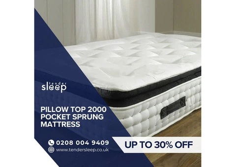 Experience the Luxury of Pillow Top 2000 Pocket Springs up to 30% off