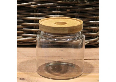 Cottage Bamboo Glass Jar UK