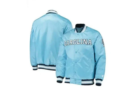 Score Style Points: The Classic Carolina Varsity Letterman Bomber Jacket for Men - 1/3