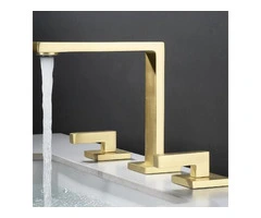 Antique Brass Golden Brushed Split Type Three-pieces Mixer Bathroom Sink Tap T0278G