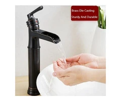 Vintage Black Bronze Brass Basin Tap Old Style Waterfall Bathroom Sink Tap TB0218