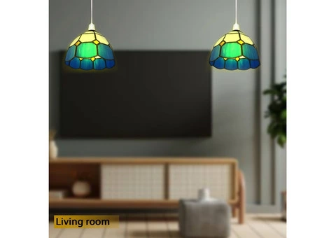 Tiffany Style Stained Glass Lamp Shade Fixtures - 10/12