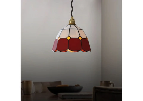 Tiffany Style Stained Glass Lamp Shade Fixtures - 12/12