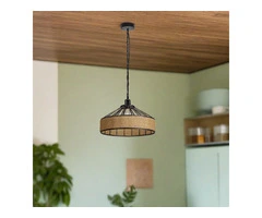 Hemp Rope Metal Chain Vintage Pendant Ceiling Light