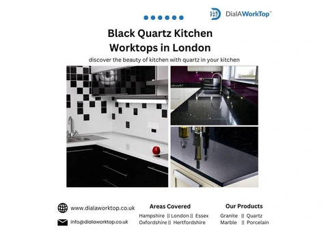 Black Quartz Kitchen Worktops in London