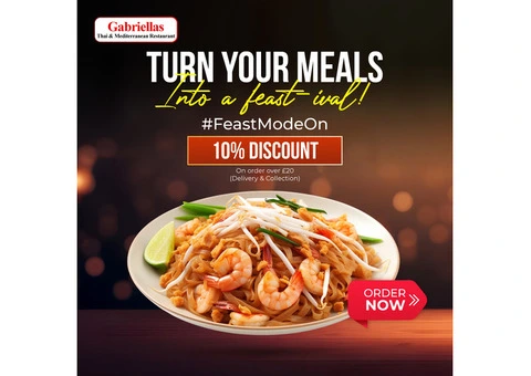 Gabriellas Thai I Opening Offer 10% Discount on order over £20 (Delivery & Collection)