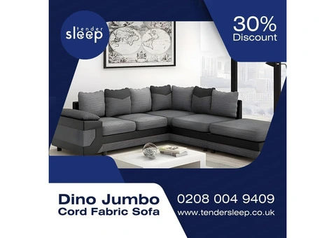Sink Into Style with Jumbo Cord Sofa! shop now 30% off